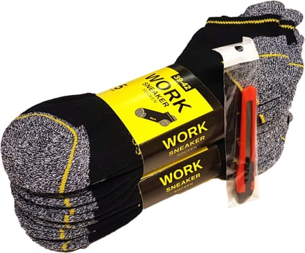 Work Sneaker Werksokken 10 Paar Maat 39/42 Inclusief Gratis Afbreekmes