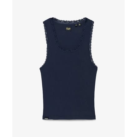 Superdry Vintage Kanten Top Blauw Grootte: 38