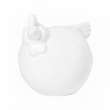 Decoratieve kip in wit gemaakt van robuuste vezelplaat, maat S - E1171-S1-W