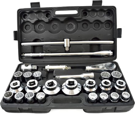 26-delige Bi-Hex Dopset Met Ratel en Adapter - Metrisch - 21-65mm