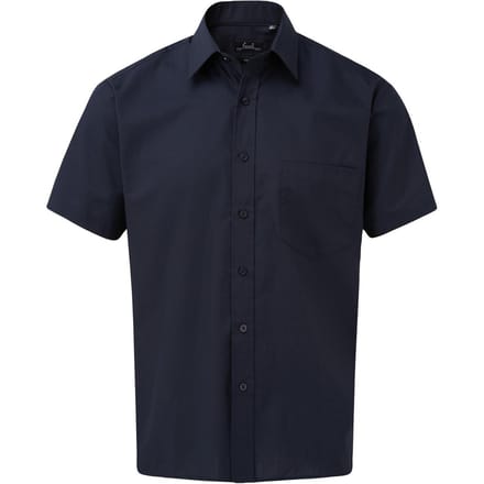 Premier Herenshirt met korte mouwen Popeline (Marine)
