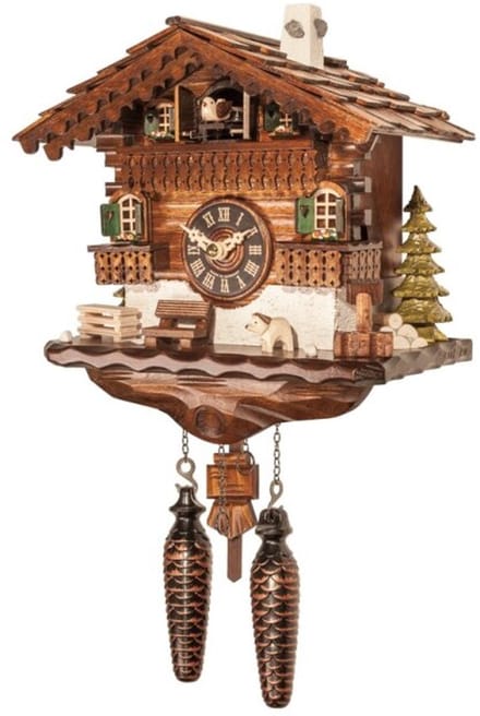Engstler - 457_Q - Koekoeksklok - Kwarts - Notenhout - 25 cm