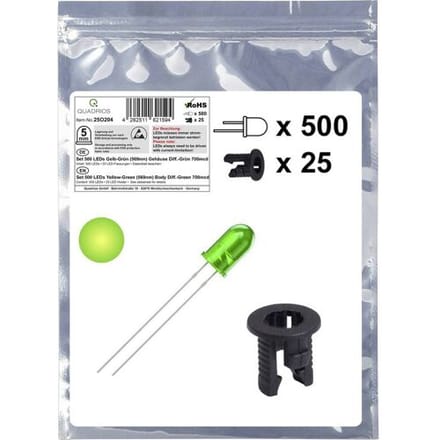 Quadrios 25O204 LED-assortiment Geel-groen Rond 5 mm 700 mcd 20 mA 2.0 V