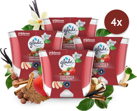 Glade Lang Brandende Kaars Cozy Apple & Cinnamon 100% Raapzaadwax