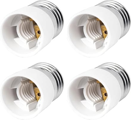 E27 naar E14 Adapter Set, 4 Stuks, Geschikt voor LED Lampen, Warmtebestendig en Modern Ontwerp, Ideaal voor Binnengebruik