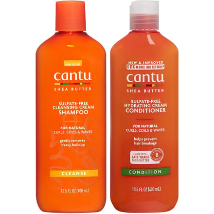 Cantu, Shea Butter, Cleansing Cream Shampoo, for Natural Curls, Coils and Wavy, 13.5 fl oz (400 ml) orange