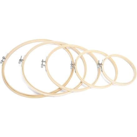 5 Stuks Ronde Borduurringen Kruissteek Frame Ring Lus Bamboe Handnaaigereedschap white