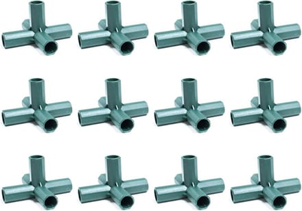 12 Stuks 5-Wegen PVC Koppelingen voor 16mm Buis voor Kas en Tuinconstructie