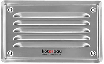 Ventilatierooster voor open haard, 165 x 100 mm, roestvrij staal met insectengaas