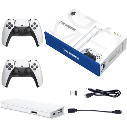 Draadloze gameconsole, retro gamestick, 4K HD plug-and-play tv-videogamestick, 10 emulators, 64G blue
