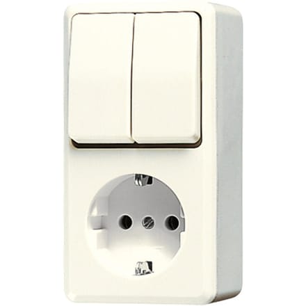Jung Ap600 Gecombineerde Schakelaar Stopcontact Opbouw - 675A