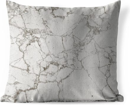 Sierkussen Buiten - Marmer - Patronen - Grijs - 60x60 cm - Weerbestendig