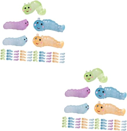 Worm Beeldjes - Mini Ornament - Tuin Decoratie - Hars Materiaal - 100 Stuks - Diverse Kleuren