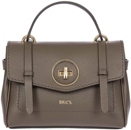 BRIC'S Leren schoudertas handtas Gondola Ninfea Bag Swamp Taupe
