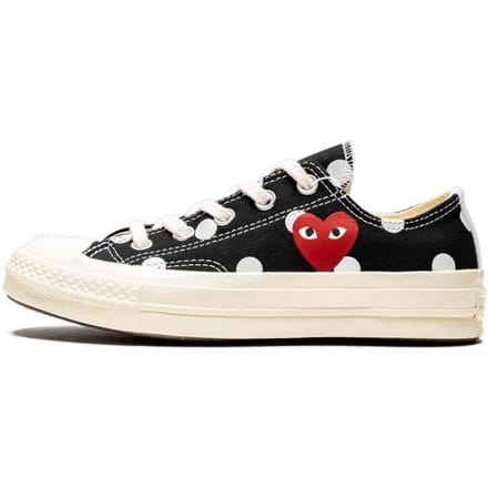 Converse Comme des Garçons Low Noir à pois EU 40 rouge