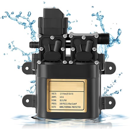 Draagbare dubbele motor 12V waterpomp membraanpomp Ingebouwde drukschakelaar 1.1Mpa druk 8.0LPM type-1