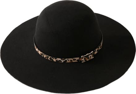 Emilie collection - hoed - fedora - panterprint - zwart