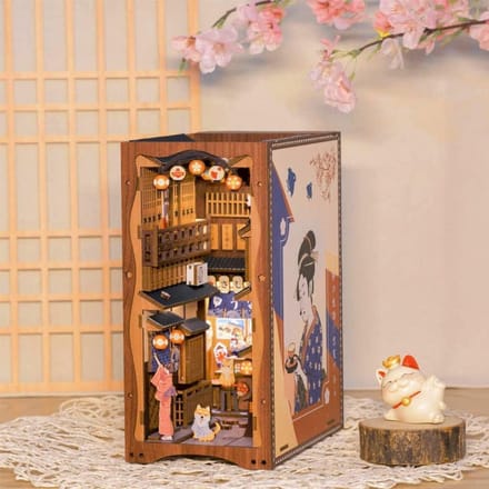 Book Nook Under The Sakura Tree - DIY miniatuurhuisje van hout met ledverlichting