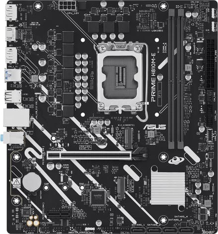 ASUS PRIME H810M-E-CSM Moederbord - Intel H810 - Intel LGA1851 - DDR5 RAM - Micro-ATX