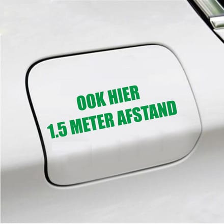 Bumpersticker - Ook Hier 1,5 Meter Afstand - 4,2 X 14,8 - Groen