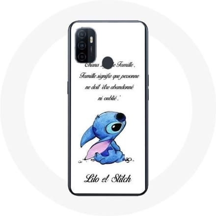 Coque - Maniacase - Oppo A53 - Lilo et Stitch Ohana - Souple - Blanc - Protection blanc