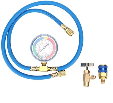 Allecto - Koelmiddel Vulslang met Drukmeter - 30 tot 250 Psi - Ideaal