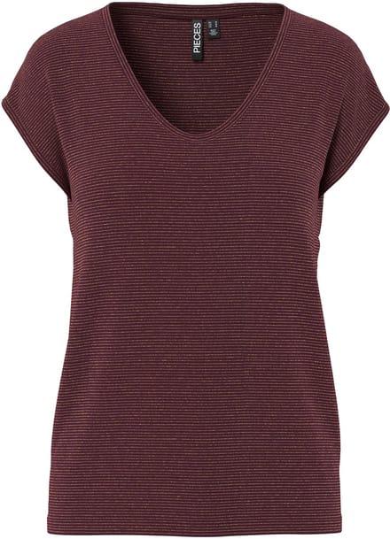 PIECES - PCBILLO TEE LUREX STRIPES JRS NOOS BC - Dames - T-shirts