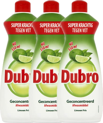 Dubro Afwasmiddel Limoen - 3 x 550ml