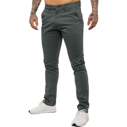 Enzo | Heren Slim Fit Stretch Chino Jeans - Grijs