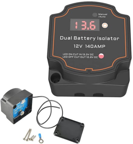 Slimme 12V 140A Accu Isolator met Digitaal Display - Handmatig/Automatisch VSR Relais voor UTV, Boot en Camper