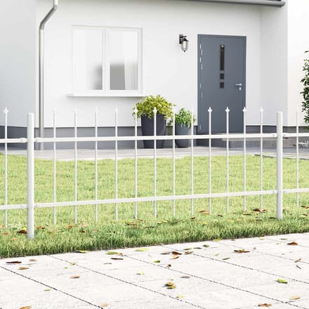 vidaXL - Tuinhek - WOERDEN - 2 - st - 3,4 - x - 0,6 - m - Poedergecoat - staal - Wit