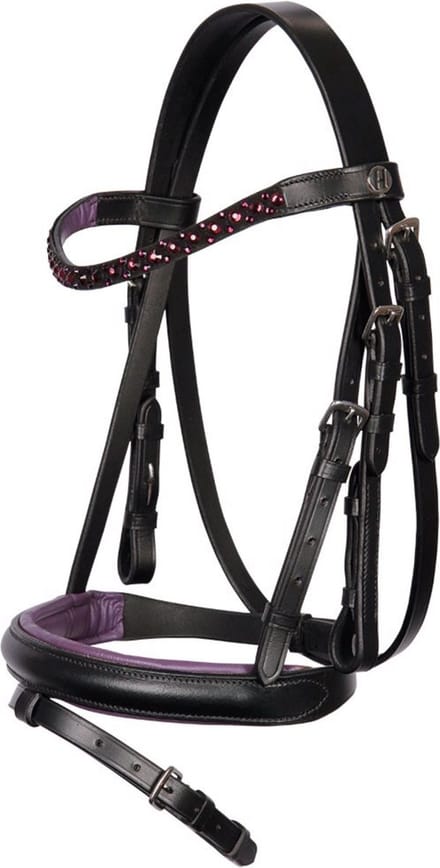 Harry's Horse Hoofdstel Diva Purple Zwart - Shetlander