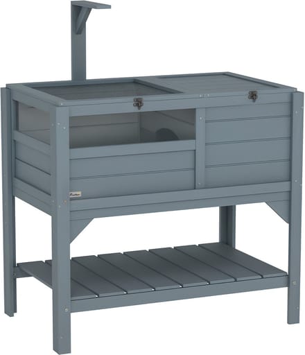 PawHut-Schildpaddenhuis-84x51x103cm-Sparrenhout-Grijs