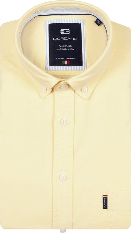 Giordano – Brando – Heren Overhemd – Button Down - Oxford Overhemd – Geel - 617052-20