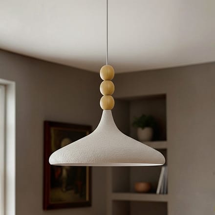 Bamyum Champion Hout, Metaal E27 Moderne Witte Hanglamp
