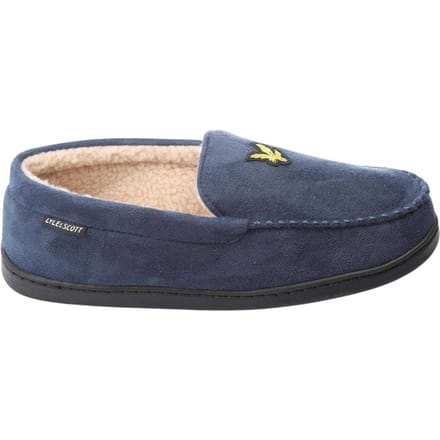 Lyle & Scott Heren-mocassinslippers van imitatiesuède van Aspen (Marine)