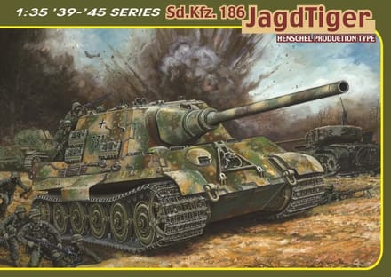 Dragon Modelbouwpakket Militaire voertuigen - 6991 Sd.Kfz.186 Jagdtiger Henschel Production Type Plastic - 1:35 - Modelbouw