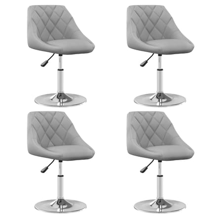vidaXL - Eetkamerstoelen - draaibaar - 4 - st - fluweel - lichtgrijs