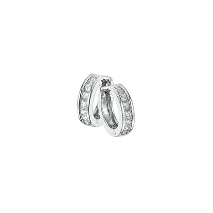 Zilver Gerhodineerde Klapoorringen zirkonia 1322189