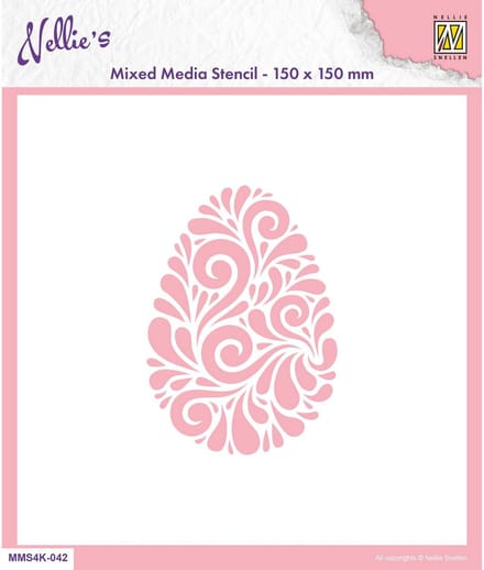 Nellie Snellen Stencil 15x15cm Doodle Egg