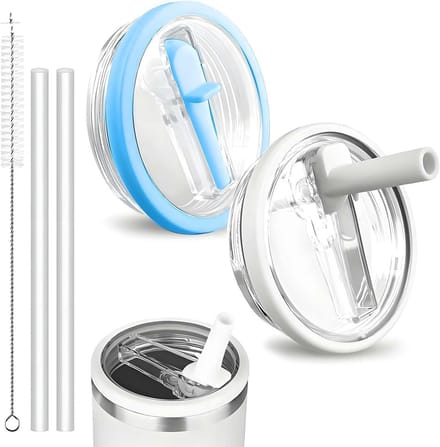 Solidchoice - 2 Stuks Levensbestendige Lids voor Stanley Cups met Rietjes