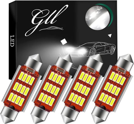 4x 39MM C5W LED Vervanging voor Auto Interieur Verlichting Dome Kenteken 400LM Koudwit