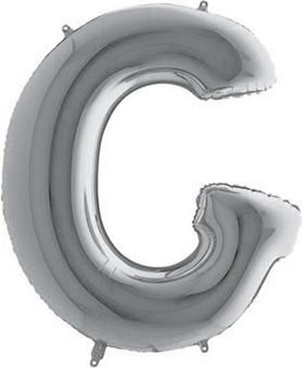 Folieballon letter G zilver (100cm)