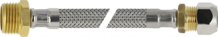 Flexibele aansluitslang - rvs gevlochten - knel x buitendraad - 10mm x 3/8 - DN8 - lengte 35cm