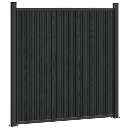 vidaXL - Hekpaneel - 6 - st - 1055 - x - 186,5 - cm - WPC - en - Aluminium - Zwart