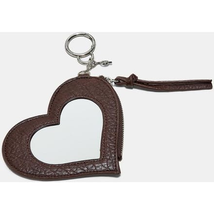 Stradivarius Hartvormige portemonnee-sleutelhanger met spiegel  Bruin OS