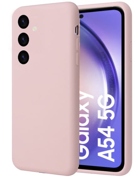 Geschikt voor Samsung A54 Hoesje - Suède Back Cover Case Rose
