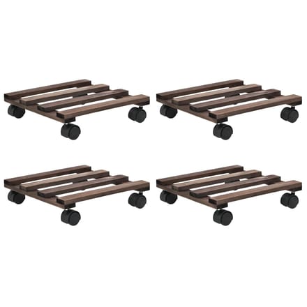 vidaXL - Plantenrollers - 4 - st - 25x25 - cm - cederhout