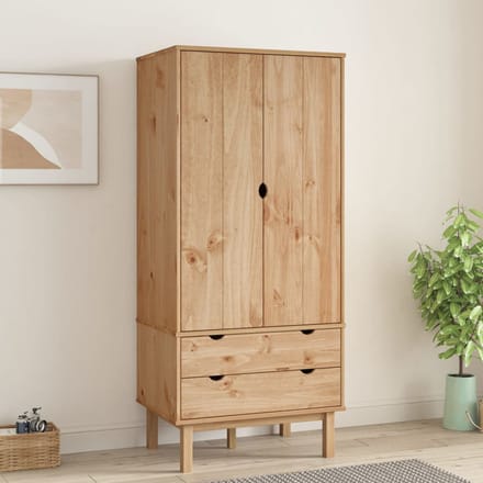 vidaXL - Kledingkast - OTTA - 76,5x53x172 - cm - massief - grenenhout