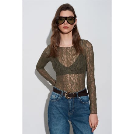 Slim Fit Kant Boot Hals Blouse